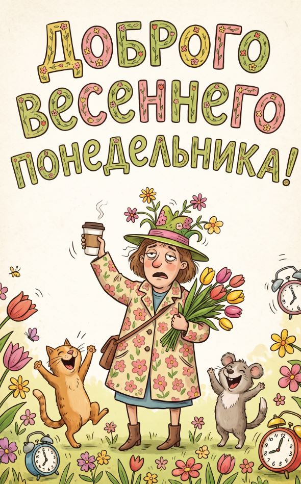 Красивый весенний пейзаж с добрым утром.