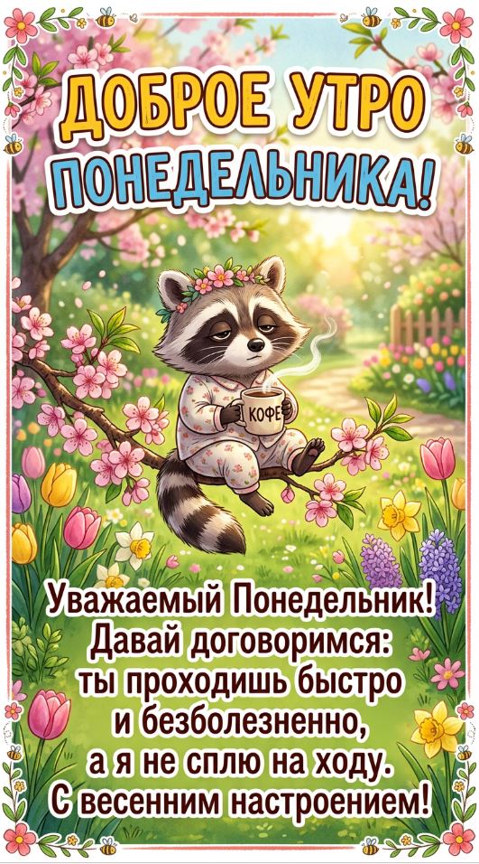 Понедельник доброе утро картинки пожелания красивые весенние.