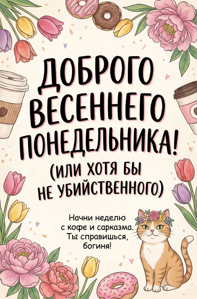 Пожелания доброго весеннего утра понедельника.