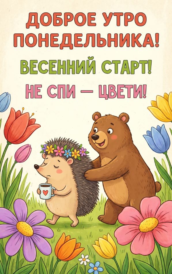 Позитивная картинка про весенний понедельник.
