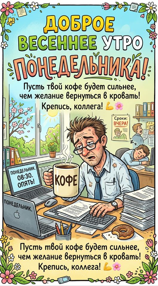 Позитивный понедельник весной.