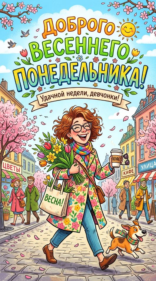 Весенний понедельник с цветами.