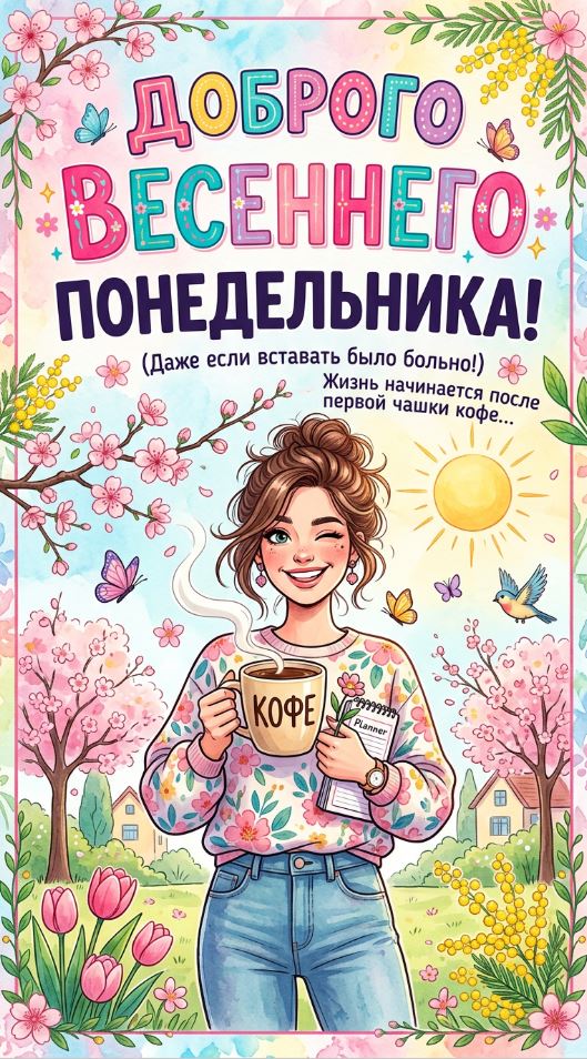 Весенний понедельник с улыбкой.