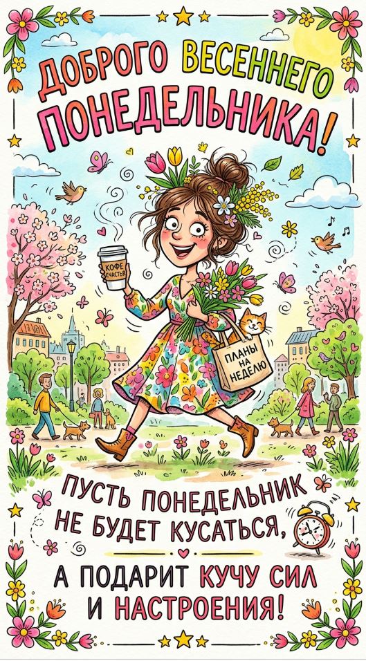 Юмористическое пожелание доброго утра в понедельник.