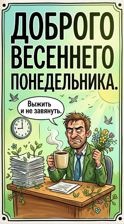Юмористическое пожелание понедельника коллеге.